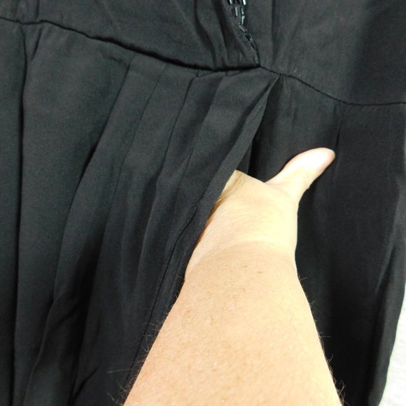 Vintage St. Gillian by Key Unger Women Dress 6 Black Beaded Short Sleeve - Picture 6 of 13